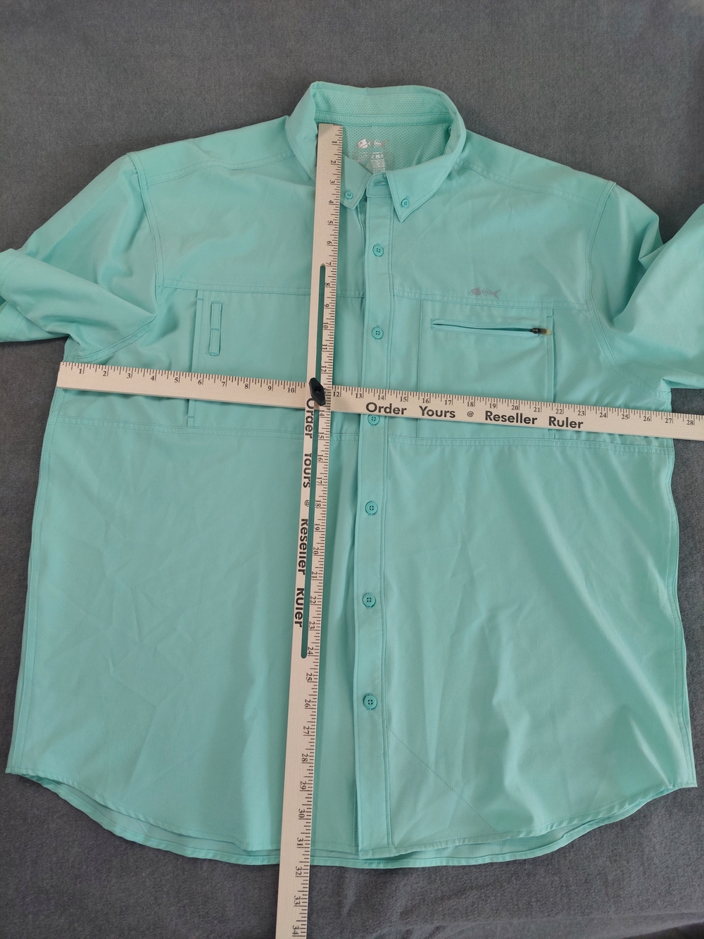 Silver Bait Men's XXL Fishing Shirt Short Sleeve Vented Performance Mint Green - Picture 3 of 5